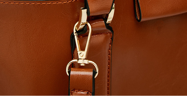 Oil wax leather shoulder bag