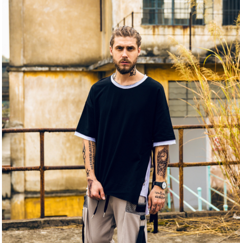 strap loose short-sleeved T-shirt