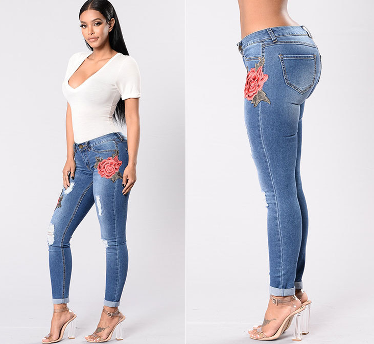 High waist stretch jeans pants