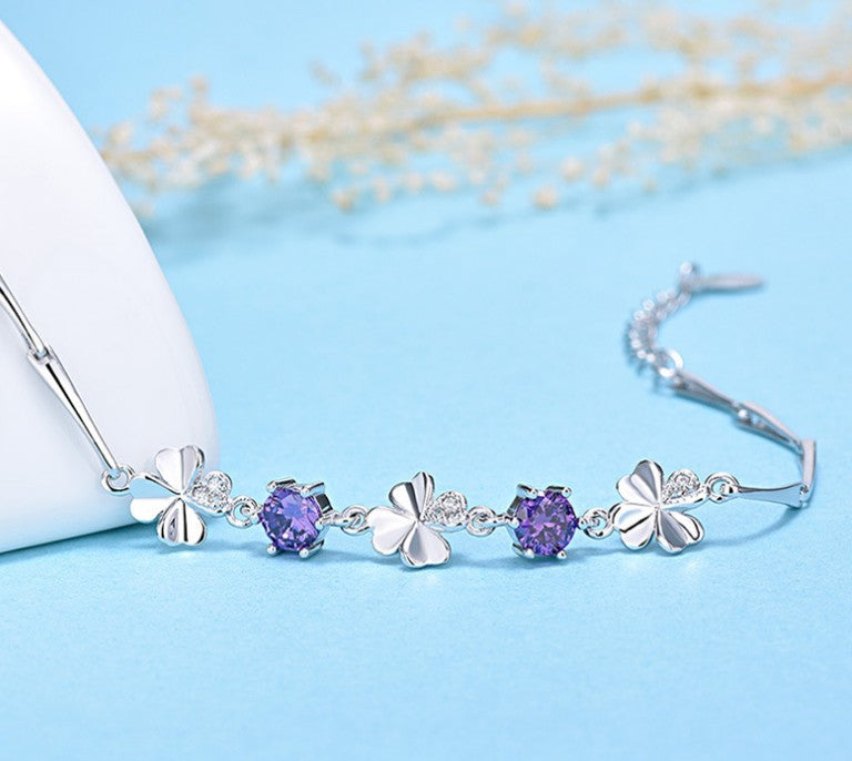 Pure S925 Silver Amethyst Bracelet