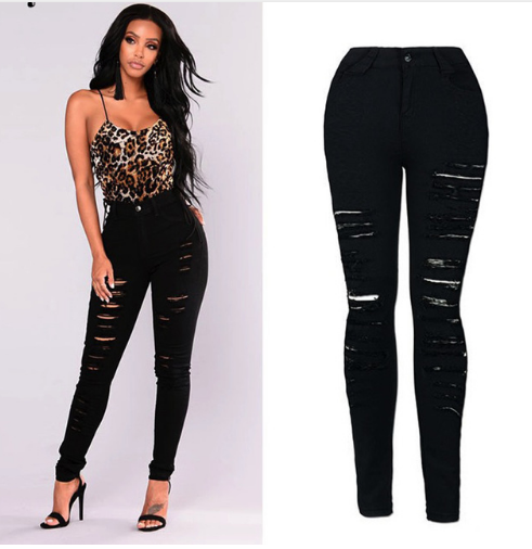 Explosions Slim stretch high waist denim pants