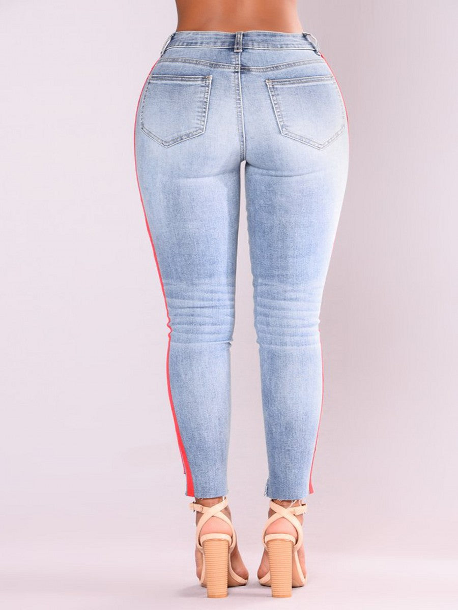 High waist Denim stretchy pants