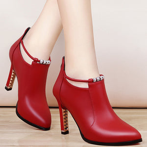 Korean female waterproof  high-heeled shoe