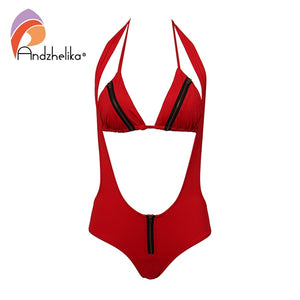 Metal Zipper Brazilian Woman Swimsuit