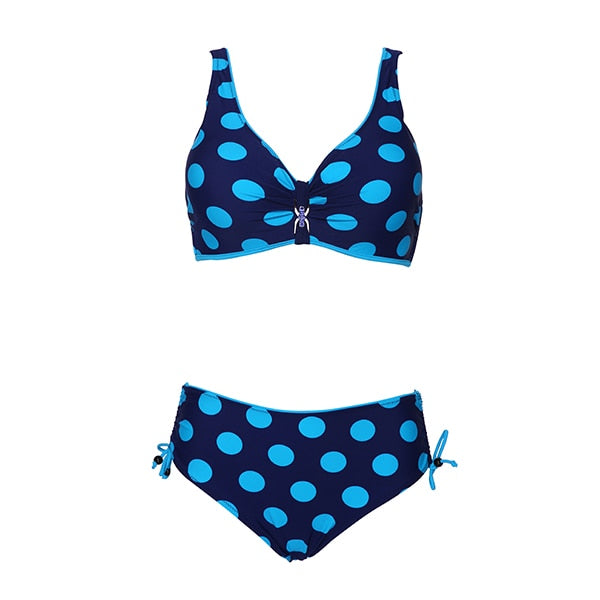 Dot Mid Waist Bikini Set