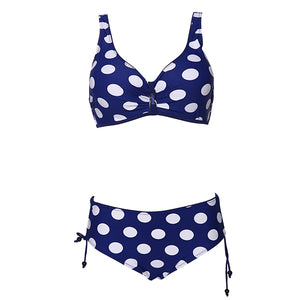 Dot Mid Waist Bikini Set