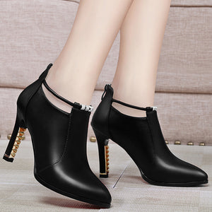 Korean female waterproof  high-heeled shoe