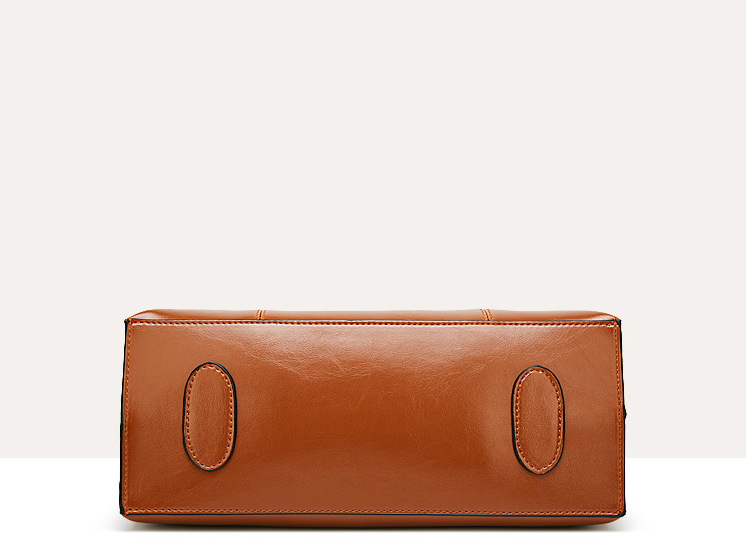 Oil wax leather shoulder bag