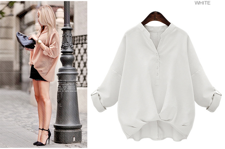 Cotton Stand Collar Blouse