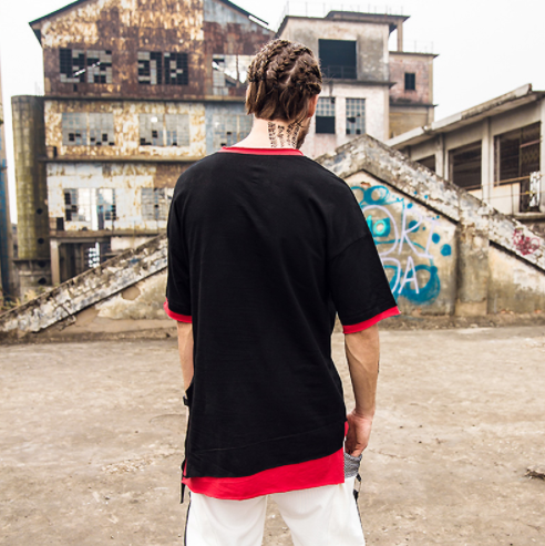 strap loose short-sleeved T-shirt