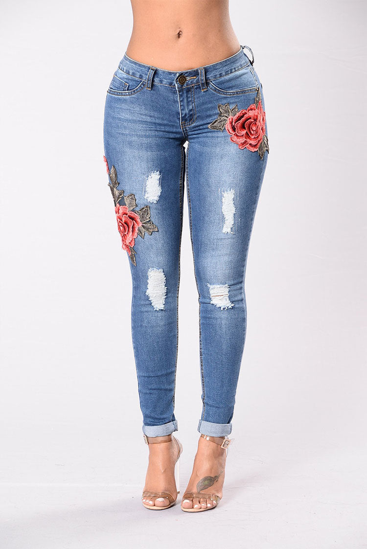 High waist stretch jeans pants