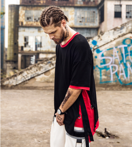 strap loose short-sleeved T-shirt