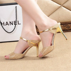 Fish mouth stiletto heels