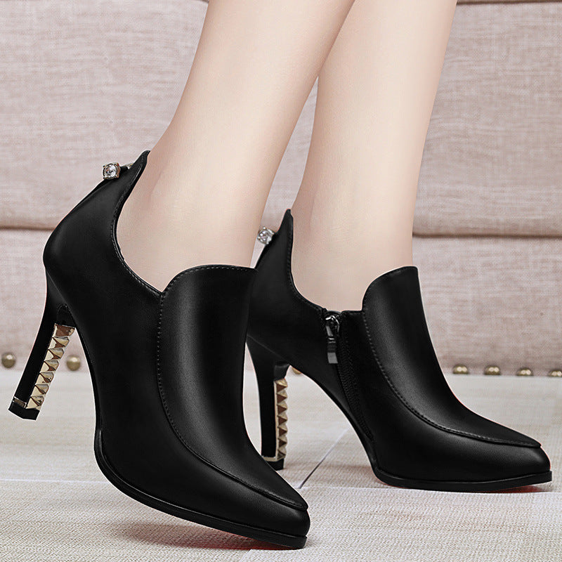 Korean female waterproof  high-heeled shoe