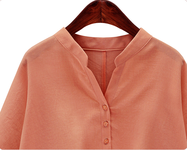 Cotton Stand Collar Blouse