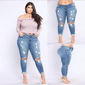 High waist stretchy denim jeans