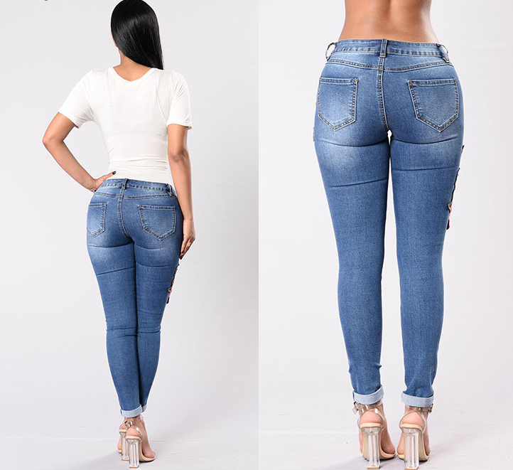 High waist stretch jeans pants