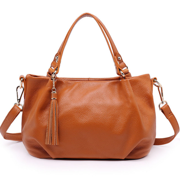 Sling Bucket Portable cowhide leather handbag