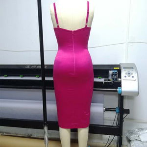 Hot Pink, Blue Sexy Bodycon Dress