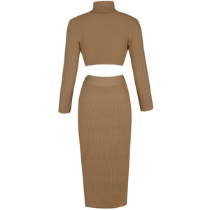 Ribbed Bandage Two Piece Set