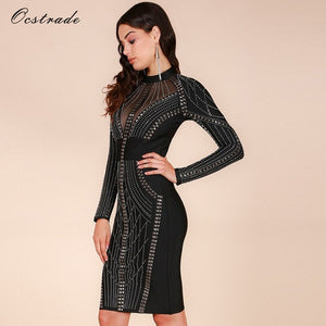 Studded Merry Christmas Party Dress