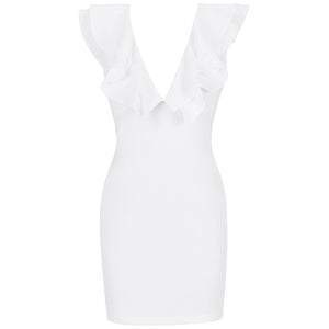 Celebrity Mini Rippled Edge Evening Bodycon Dress