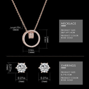 Rose Gold Watch Earring Necklace Set