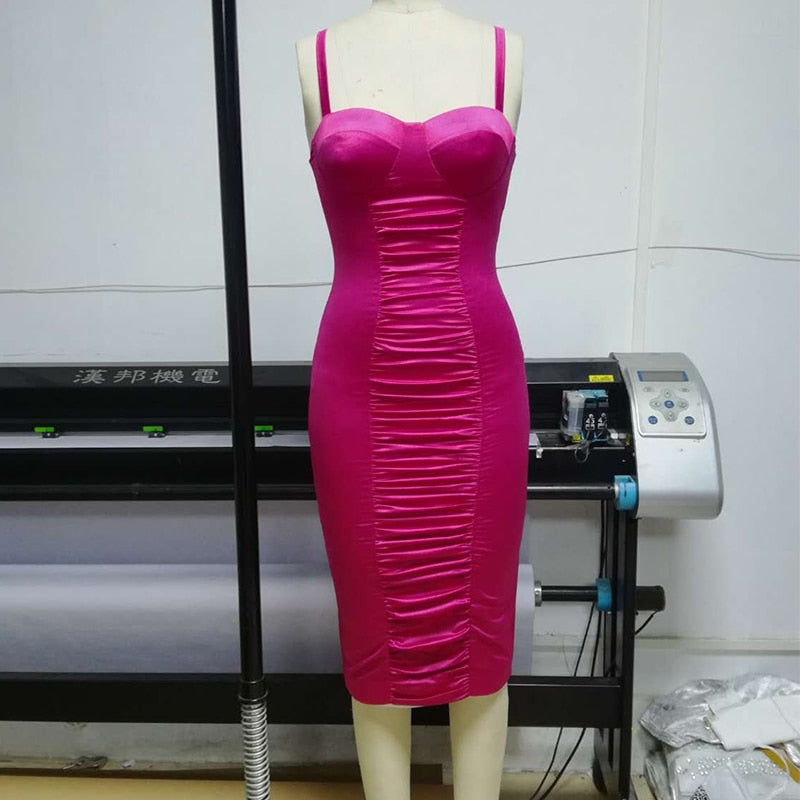 Hot Pink, Blue Sexy Bodycon Dress