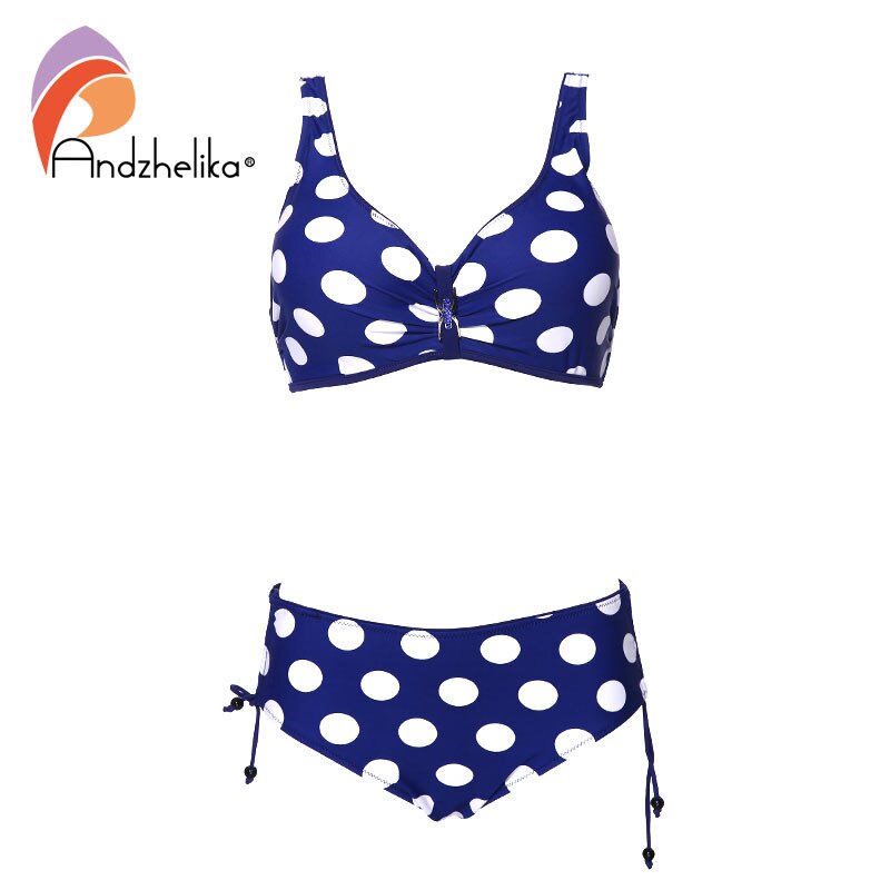 Dot Mid Waist Bikini Set