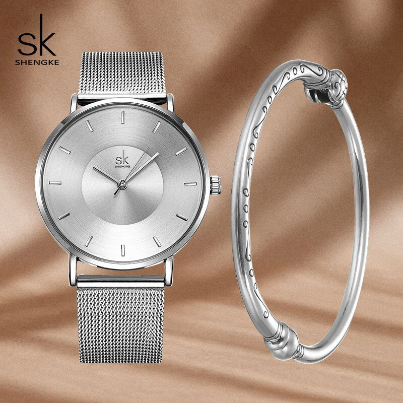 Luxury Stainless Steel Bracelet Watches Set