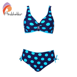 Dot Mid Waist Bikini Set